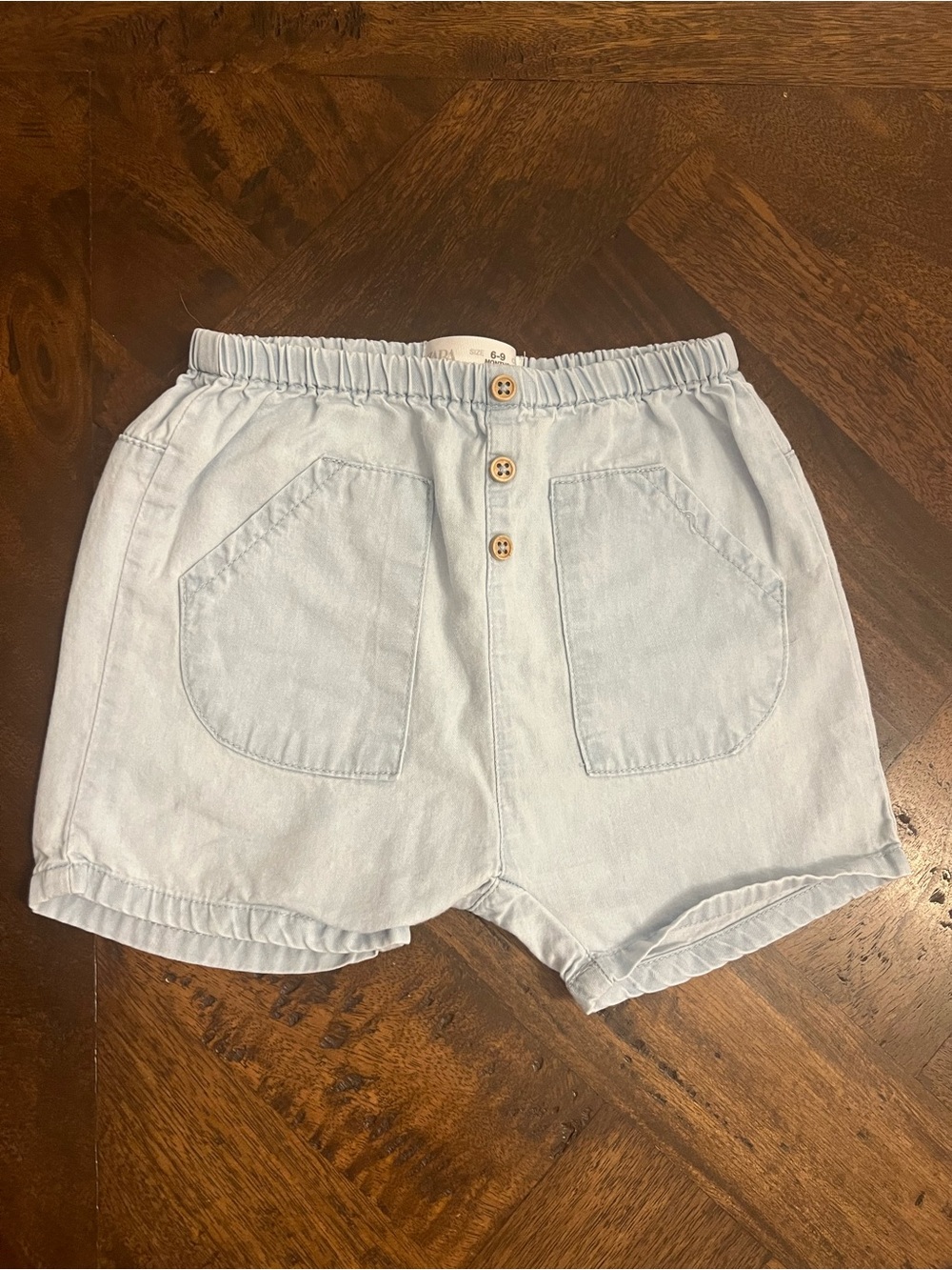 Zara Baby Light Blue Elastic Waist Shorts